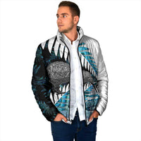 New Zealand Silver Fern Curling Personalised Padded Jacket Aotearoa Kiwi Ponga Paua Shell Version LT14 - Polynesian Pride