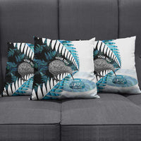 New Zealand Silver Fern Curling Personalised Pillow Cover Aotearoa Kiwi Ponga Paua Shell Version LT14 - Polynesian Pride