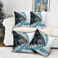 New Zealand Silver Fern Curling Personalised Pillow Cover Aotearoa Kiwi Ponga Paua Shell Version LT14 - Polynesian Pride