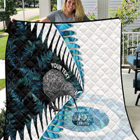 New Zealand Silver Fern Curling Personalised Quilt Aotearoa Kiwi Ponga Paua Shell Version - Polynesian Pride