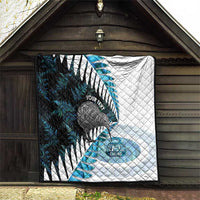 New Zealand Silver Fern Curling Personalised Quilt Aotearoa Kiwi Ponga Paua Shell Version - Polynesian Pride