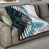 New Zealand Silver Fern Curling Personalised Quilt Aotearoa Kiwi Ponga Paua Shell Version - Polynesian Pride