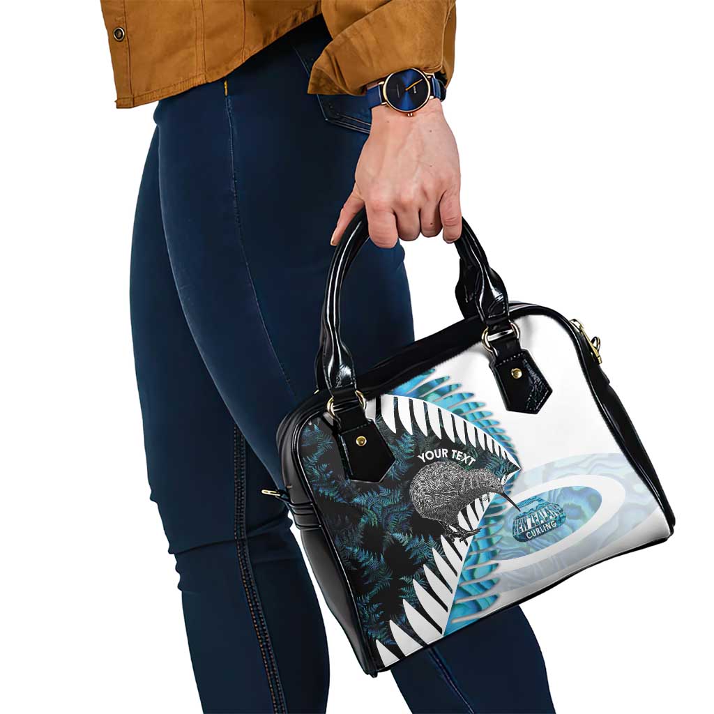 New Zealand Silver Fern Curling Personalised Shoulder Handbag Aotearoa Kiwi Ponga Paua Shell Version - Polynesian Pride