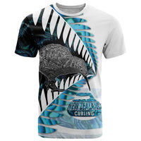 New Zealand Silver Fern Curling Personalised T Shirt Aotearoa Kiwi Ponga Paua Shell Version - Polynesian Pride