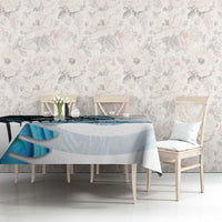 New Zealand Silver Fern Curling Personalised Tablecloth Aotearoa Kiwi Ponga Paua Shell Version LT14 - Polynesian Pride