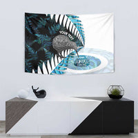 New Zealand Silver Fern Curling Personalised Tapestry Aotearoa Kiwi Ponga Paua Shell Version LT14 - Polynesian Pride