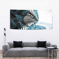New Zealand Silver Fern Curling Personalised Tapestry Aotearoa Kiwi Ponga Paua Shell Version LT14 - Polynesian Pride