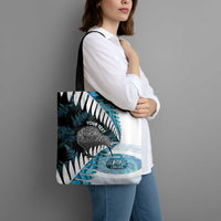 New Zealand Silver Fern Curling Personalised Tote Bag Aotearoa Kiwi Ponga Paua Shell Version LT14 - Polynesian Pride