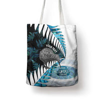 New Zealand Silver Fern Curling Personalised Tote Bag Aotearoa Kiwi Ponga Paua Shell Version LT14 - Polynesian Pride