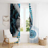 New Zealand Silver Fern Curling Personalised Window Curtain Aotearoa Kiwi Ponga Paua Shell Version LT14 - Polynesian Pride
