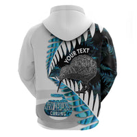 New Zealand Silver Fern Curling Personalised Zip Hoodie Aotearoa Kiwi Ponga Paua Shell Version LT14 - Polynesian Pride