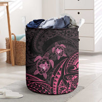 Pink Black Polynesia Floral Sea Turtle Laundry Basket LT14 Black - Polynesian Pride