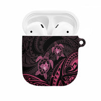 Pink Black Polynesia Floral Sea Turtle AirPods Case LT14 Black - Polynesian Pride