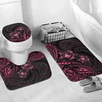 Pink Black Polynesia Floral Sea Turtle Bathroom Set - Polynesian Pride