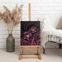 Pink Black Polynesia Floral Sea Turtle Canvas Wall Art LT14 - Polynesian Pride