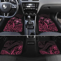 Pink Black Polynesia Floral Sea Turtle Car Mats LT14 Set 4pcs Black - Polynesian Pride