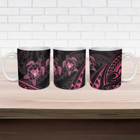 Pink Black Polynesia Floral Sea Turtle Ceramic Mug LT14 - Polynesian Pride