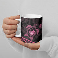 Pink Black Polynesia Floral Sea Turtle Ceramic Mug LT14 - Polynesian Pride