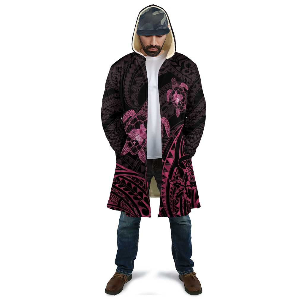 Pink Black Polynesia Floral Sea Turtle Cloak LT14 - Polynesian Pride