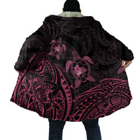 Pink Black Polynesia Floral Sea Turtle Cloak LT14 - Polynesian Pride