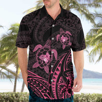 Pink Black Polynesia Floral Sea Turtle Hawaiian Shirt LT14 - Polynesian Pride