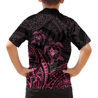 Pink Black Polynesia Floral Sea Turtle Hawaiian Shirt LT14 - Polynesian Pride