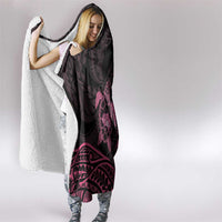 Pink Black Polynesia Floral Sea Turtle Hooded Blanket LT14 - Polynesian Pride