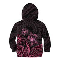 Pink Black Polynesia Floral Sea Turtle Kid Hoodie LT14 - Polynesian Pride