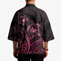 Pink Black Polynesia Floral Sea Turtle Kimono LT14 - Polynesian Pride