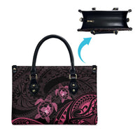 Pink Black Polynesia Floral Sea Turtle Leather Bag - Polynesian Pride
