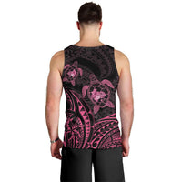 Pink Black Polynesia Floral Sea Turtle Men Tank Top LT14 - Polynesian Pride
