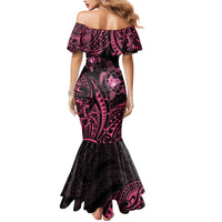 Pink Black Polynesia Floral Sea Turtle Mermaid Dress LT14 - Polynesian Pride