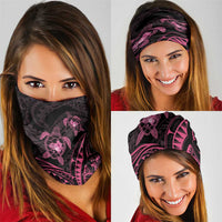 Pink Black Polynesia Floral Sea Turtle Neck Gaiter LT14 - Polynesian Pride