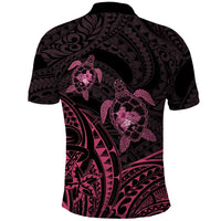 Pink Black Polynesia Floral Sea Turtle Polo Shirt LT14 - Polynesian Pride