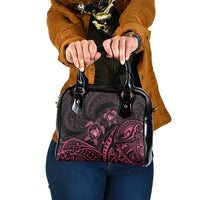 Pink Black Polynesia Floral Sea Turtle Shoulder Handbag LT14 One Size Black - Polynesian Pride