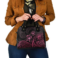 Pink Black Polynesia Floral Sea Turtle Shoulder Handbag LT14 - Polynesian Pride