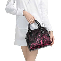 Pink Black Polynesia Floral Sea Turtle Shoulder Handbag LT14 - Polynesian Pride