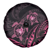 Pink Black Polynesia Floral Sea Turtle Spare Tire Cover LT14 - Polynesian Pride