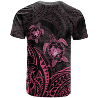 Pink Black Polynesia Floral Sea Turtle T Shirt - Polynesian Pride
