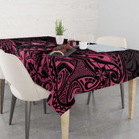 Pink Black Polynesia Floral Sea Turtle Tablecloth LT14 - Polynesian Pride