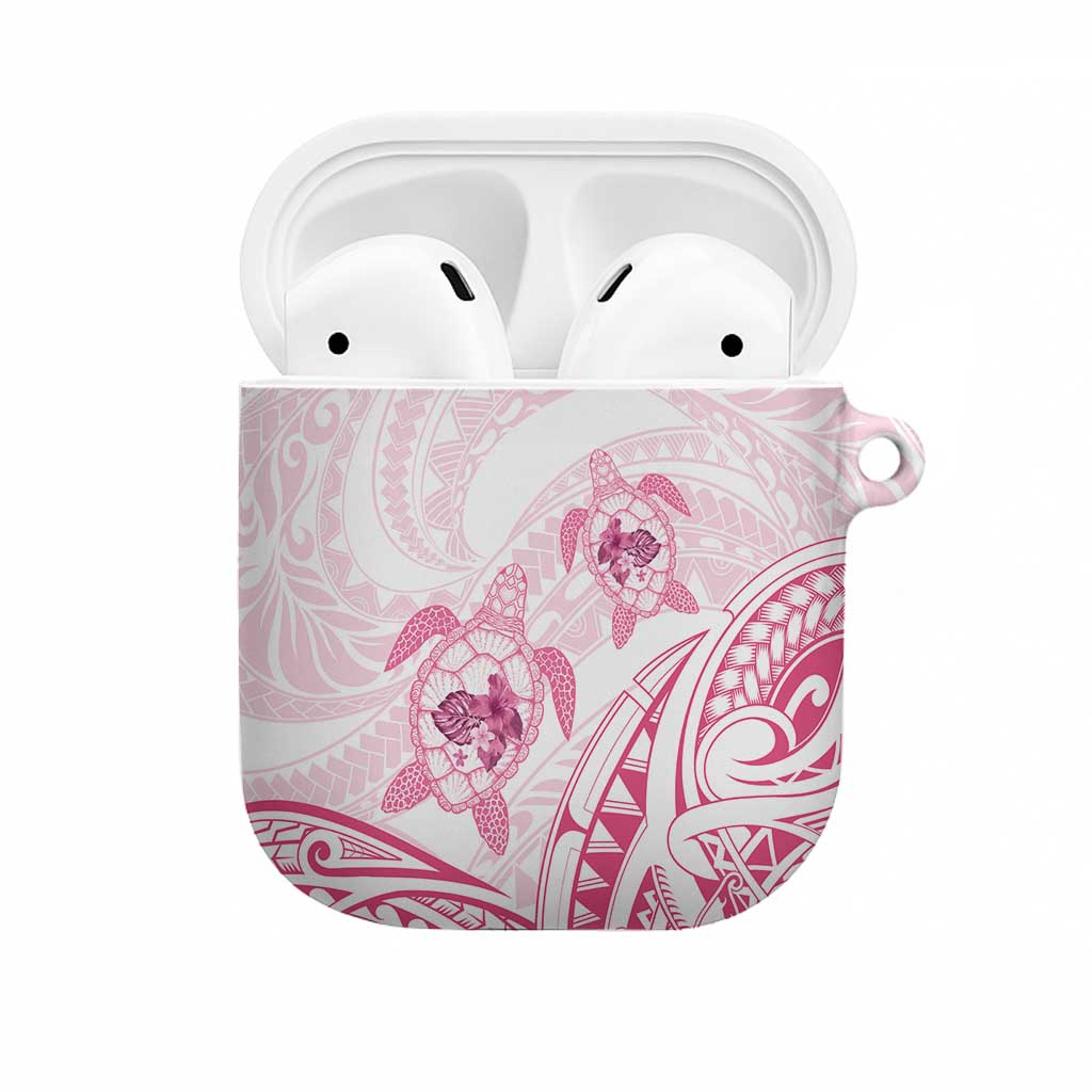 Pink White Polynesia Floral Sea Turtle AirPods Case LT14 White - Polynesian Pride