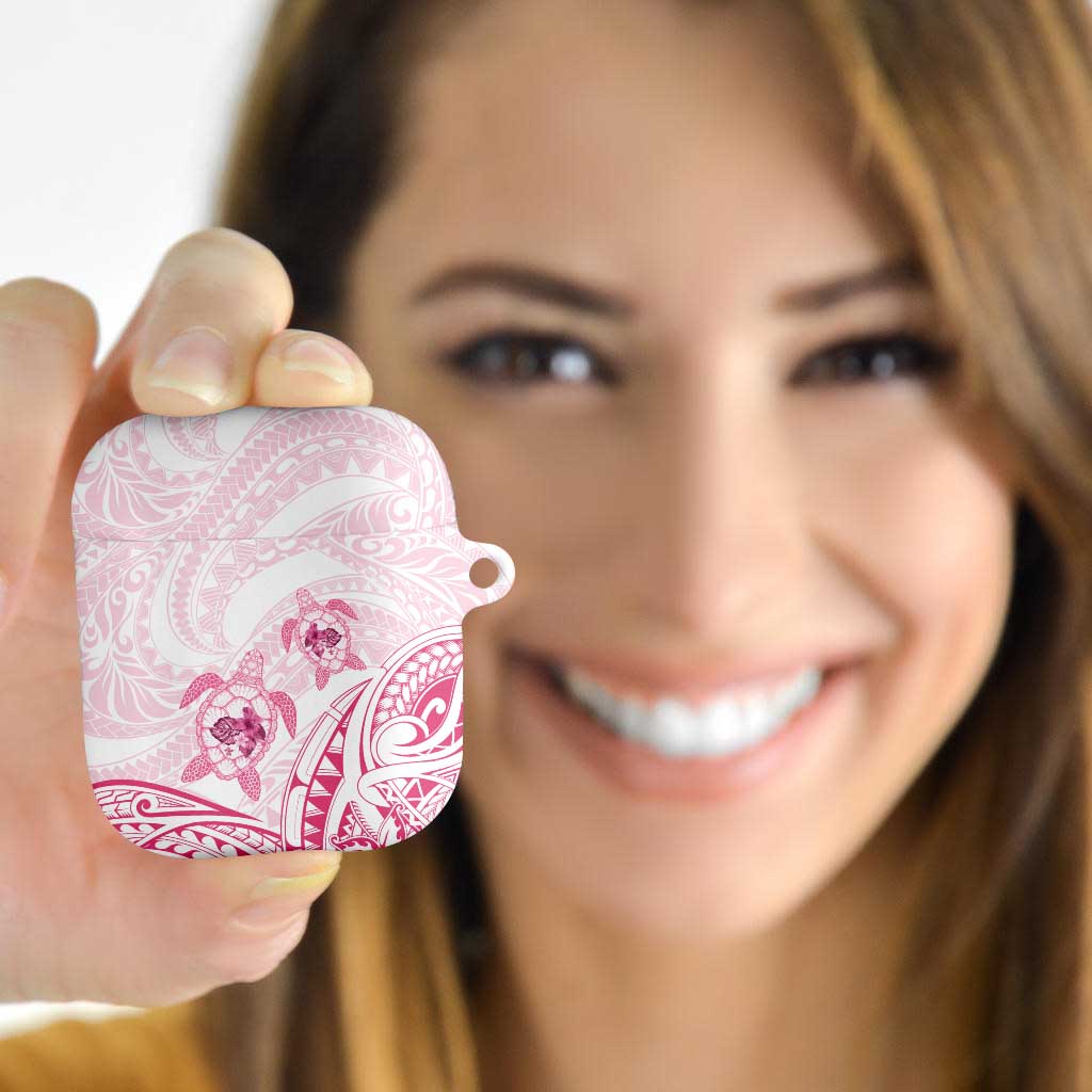 Pink White Polynesia Floral Sea Turtle AirPods Case LT14 - Polynesian Pride