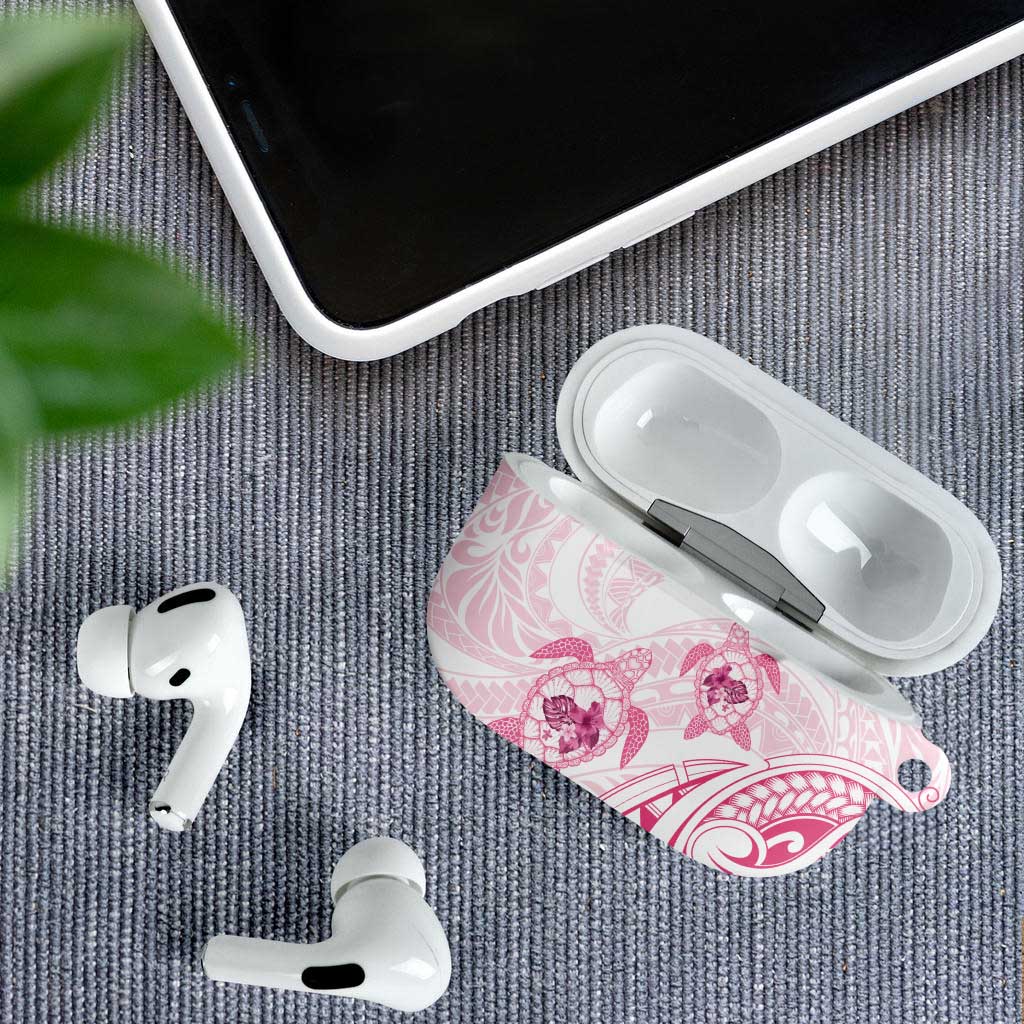 Pink White Polynesia Floral Sea Turtle AirPods Case LT14 - Polynesian Pride