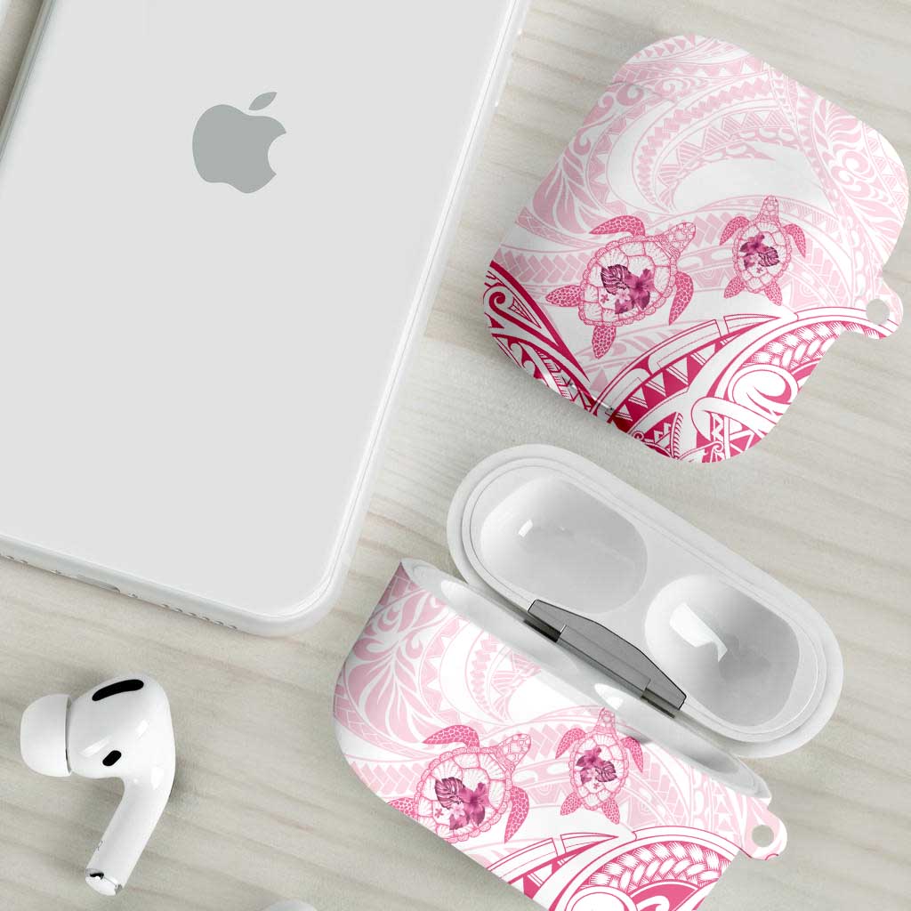 Pink White Polynesia Floral Sea Turtle AirPods Case LT14 - Polynesian Pride