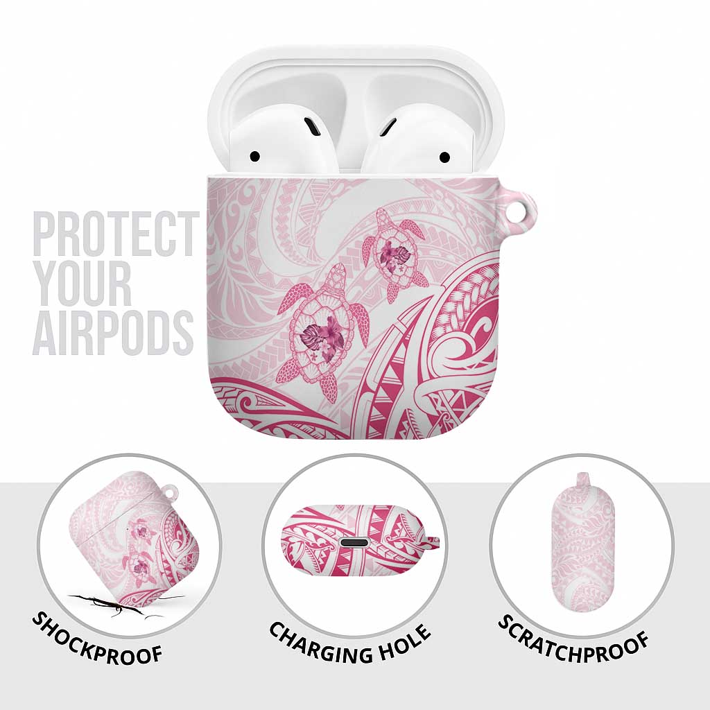 Pink White Polynesia Floral Sea Turtle AirPods Case LT14 - Polynesian Pride