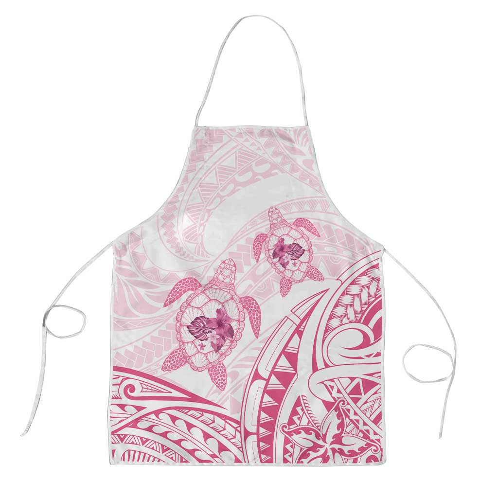 Pink White Polynesia Floral Sea Turtle Apron LT14 White - Polynesian Pride