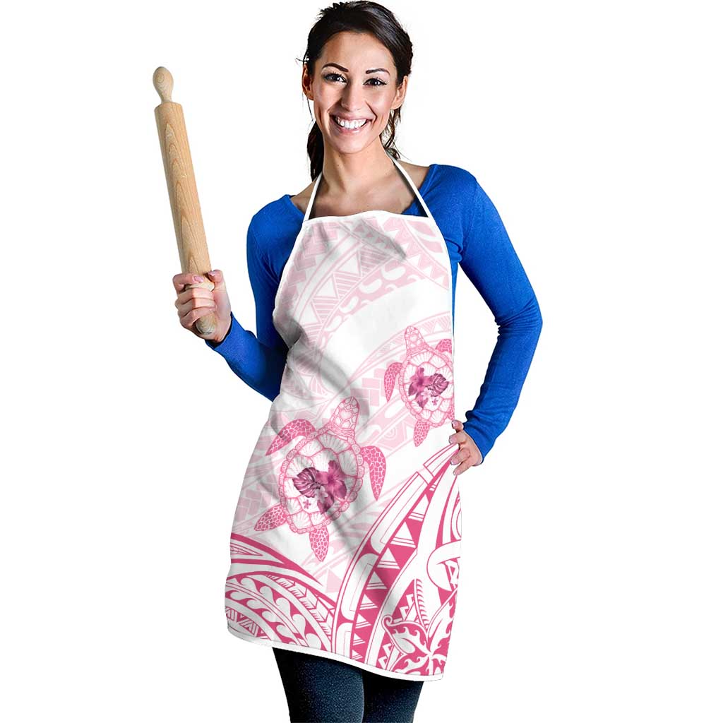 Pink White Polynesia Floral Sea Turtle Apron LT14 - Polynesian Pride