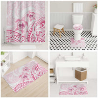 Pink White Polynesia Floral Sea Turtle Bathroom Set - Polynesian Pride