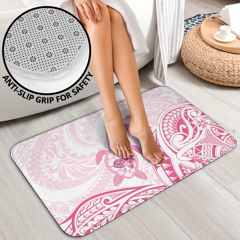Pink White Polynesia Floral Sea Turtle Bathroom Set - Polynesian Pride