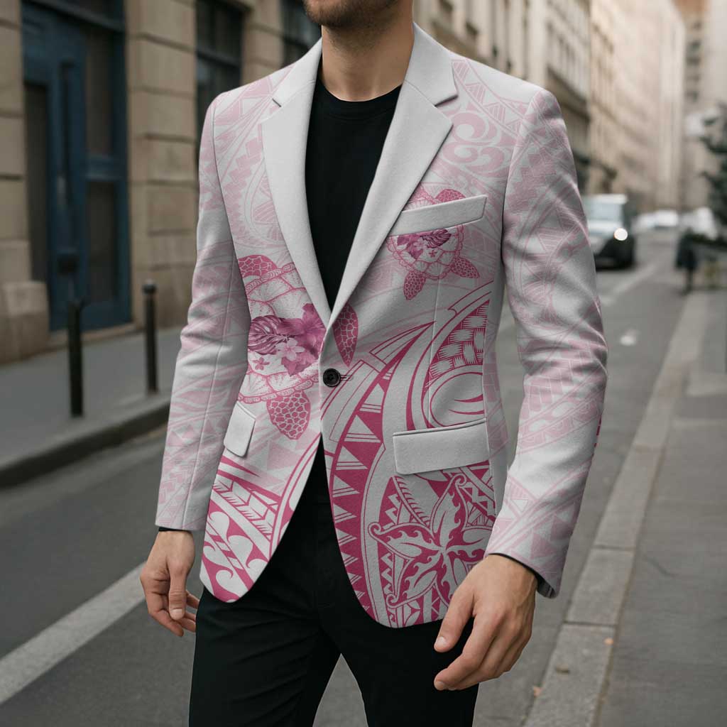Pink White Polynesia Floral Sea Turtle Blazer LT14 - Polynesian Pride